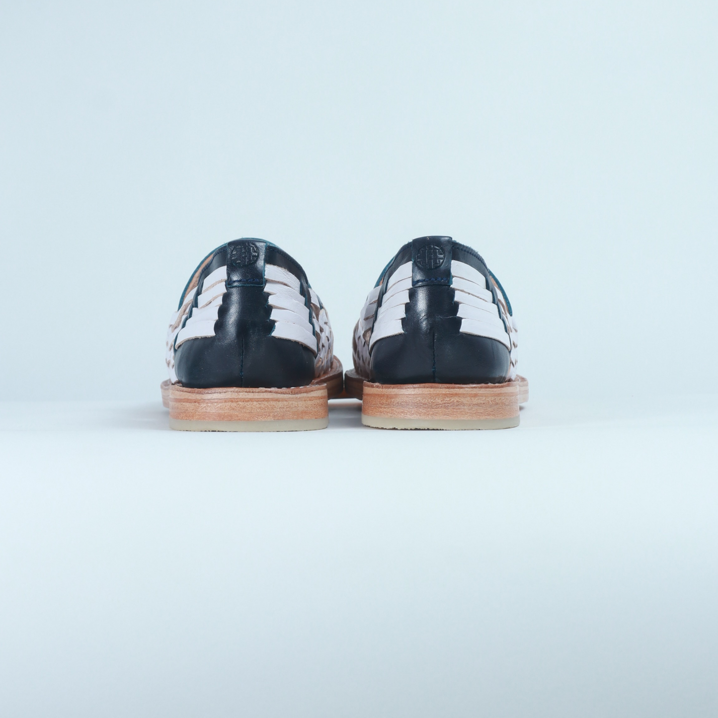 Navy and White Leather Isabel Loafer