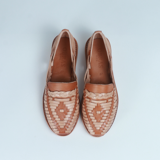 Tan and Cream Leather Isabel Loafer