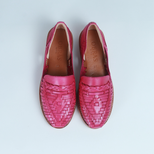 Fuchsia Pink Leather Isabel Loafer