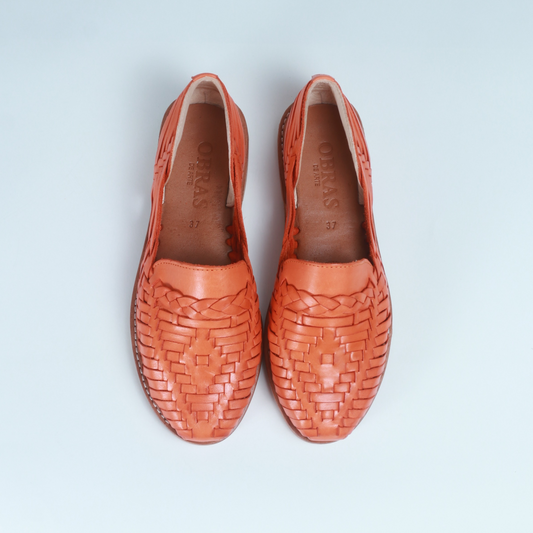 Orange Leather Isabel Loafer